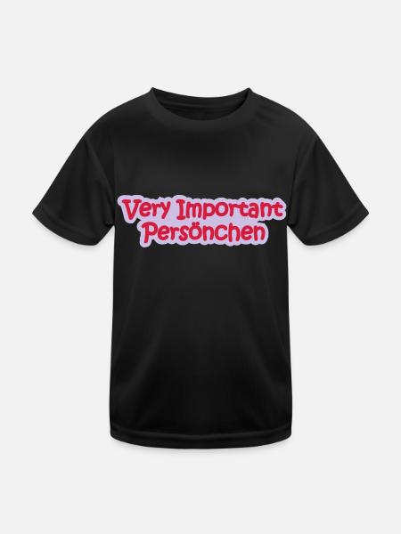 VIP Babysprüche - Kinder Funktions-T-Shirt - Schwarz - Vorne
