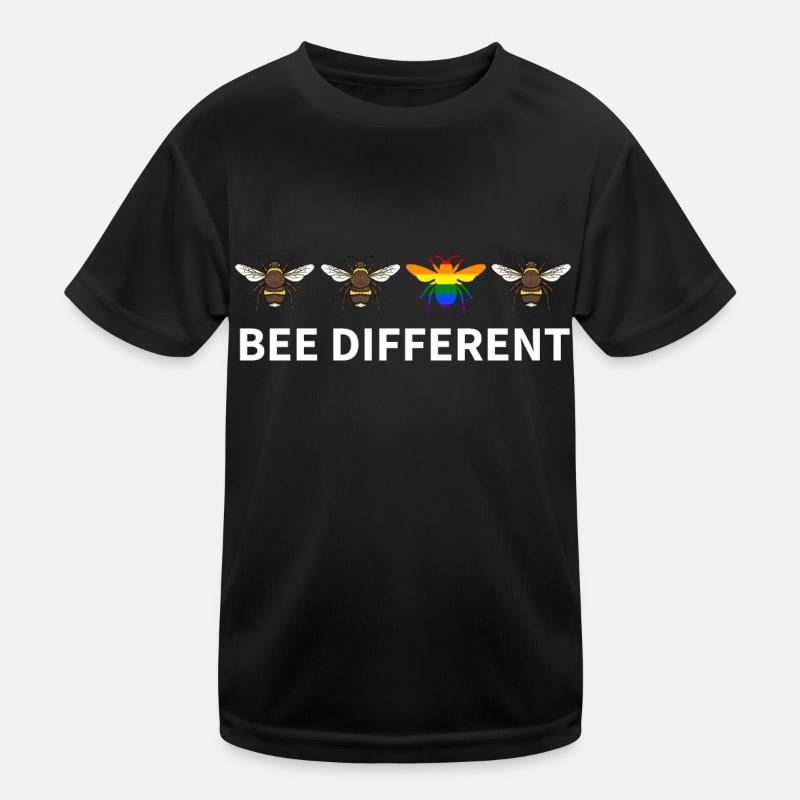 Bee Different Rainbow Bee Gay Pride Homo LGBT Bees Kids Functional T-Shirt
