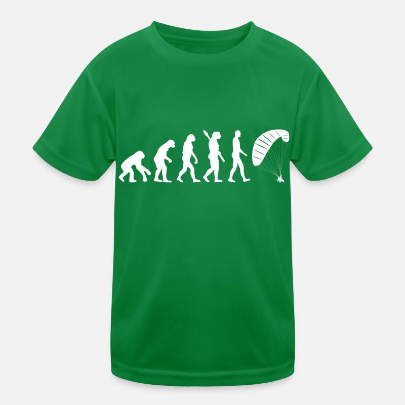 Evolution Graphic Paragliding Paraglider Skydiver Kinder Funktions-T-Shirt