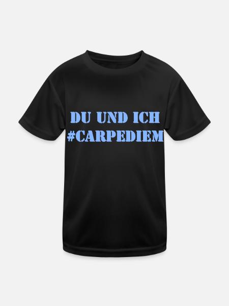 Du und Ich - Carpe Diem - Kinder Funktions-T-Shirt - Schwarz - Vorne