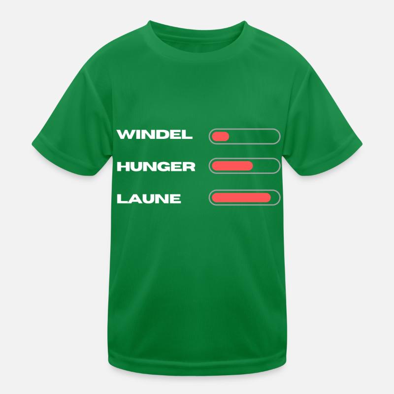 Windel Laune Hunger mit Ladebalken - Geschenkidee Kinder Funktions-T-Shirt