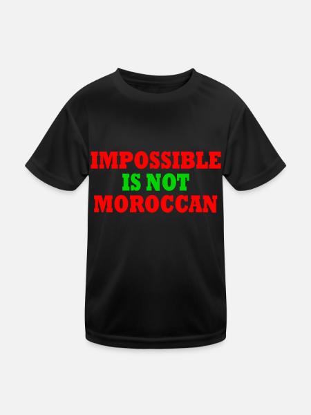 impossible is not moroccan - morocco - Kids Functional T-Shirt - black - Front