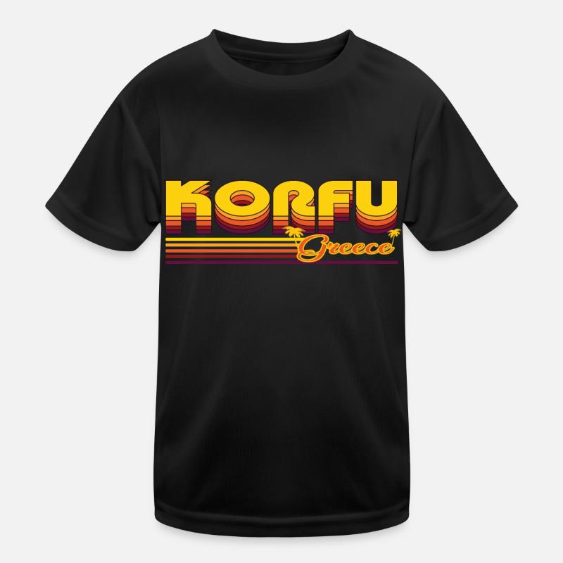 Corfu: Mediterranean retro design Kids Functional T-Shirt