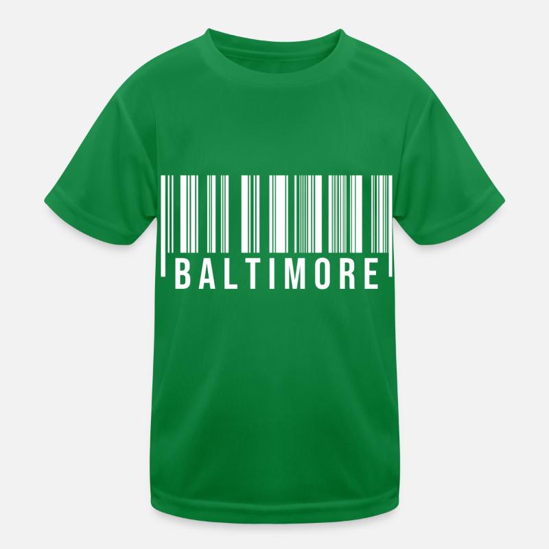 Baltimore Strichcode Kinder Funktions-T-Shirt
