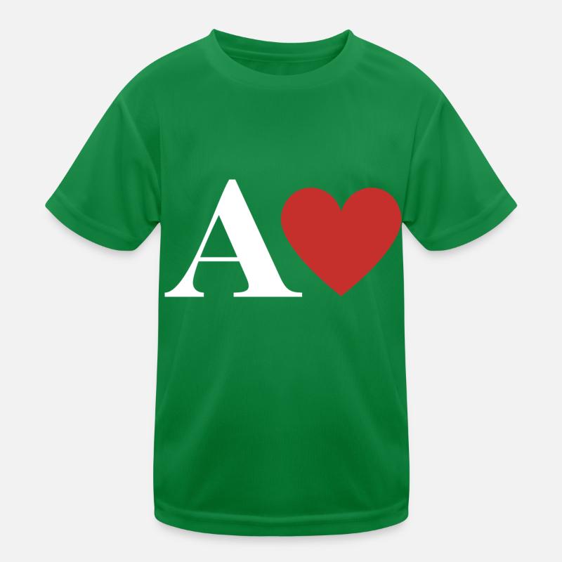 Roter Herz-Buchstabe Kinder Funktions-T-Shirt