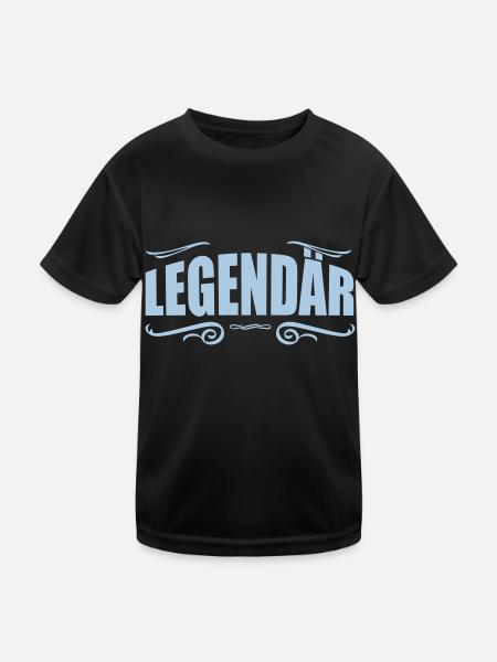 legendär - Kinder Funktions-T-Shirt - Schwarz - Vorne