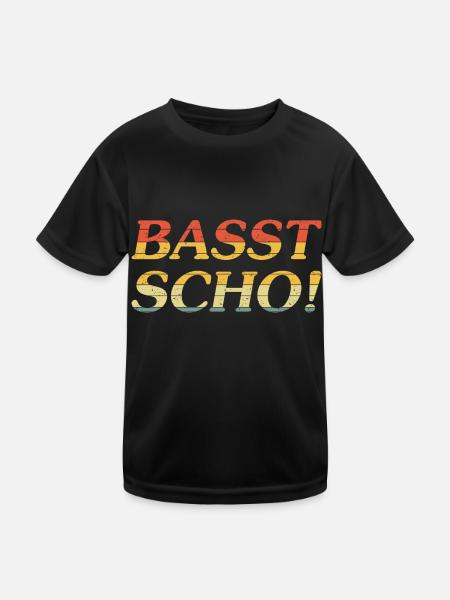 Basst Scho! - Kinder Funktions-T-Shirt - Schwarz - Vorne