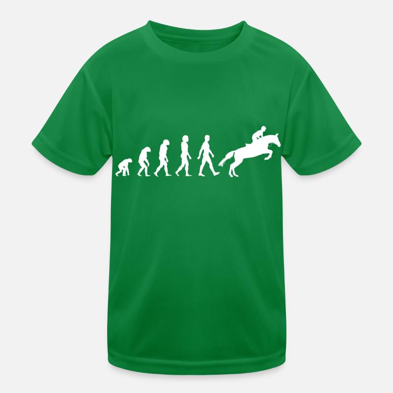 Pferd Reiter Springreiter Reiten Evolution Kinder Funktions-T-Shirt