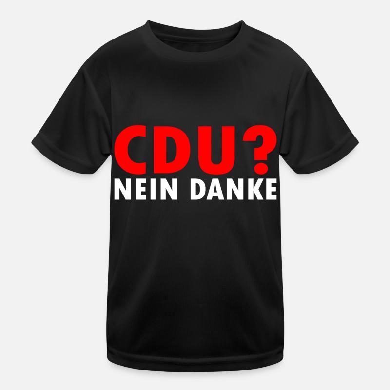 Cdu - Kinder Funktions-T-Shirt - Schwarz