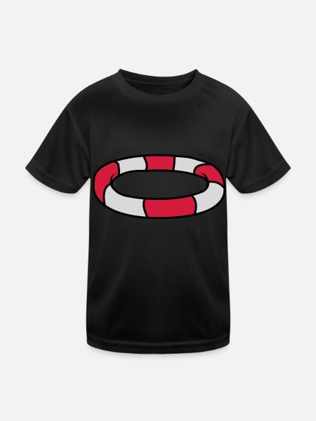 Lifebuoy Logo Design - Kids Functional T-Shirt - black - Front