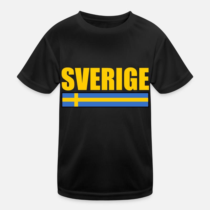 sverige Kinder Funktions-T-Shirt