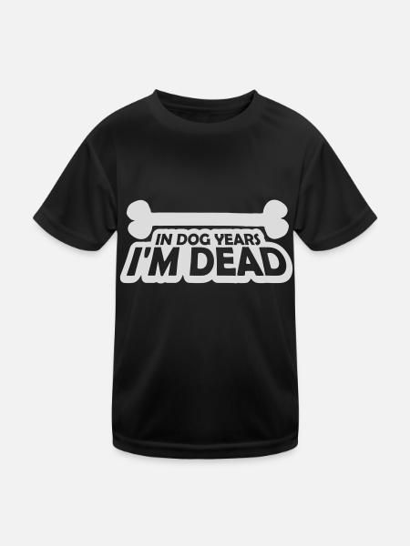 in dog years Dead - Kinder Funktions-T-Shirt - Schwarz - Vorne