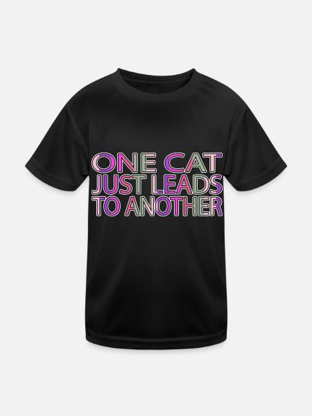 kitty animals awesome joke funny quote birthday - Kinder Funktions-T-Shirt - Schwarz - Vorne