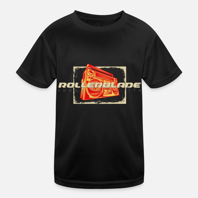 80s ghettoblaster rollerblader Kinder Funktions-T-Shirt