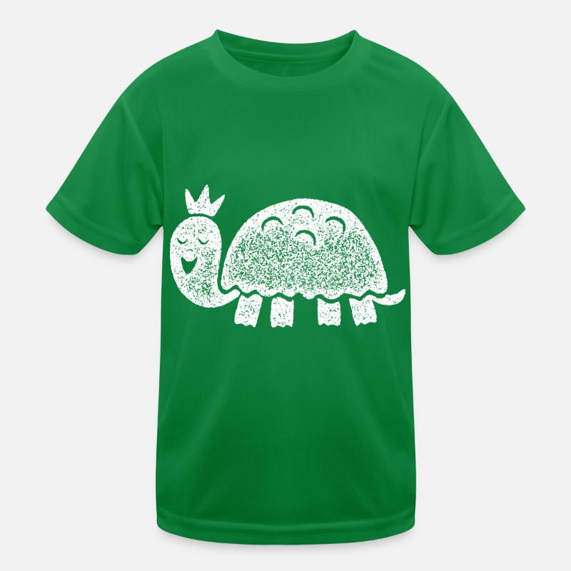 lachende Schildkröte mit Krone Kinder Funktions-T-Shirt