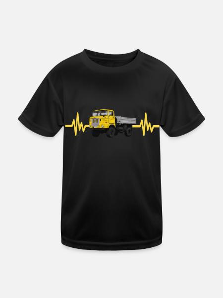 IFA DDR Camion Modèle W50 Heartbeat - T-shirt sport Enfant - noir - Devant