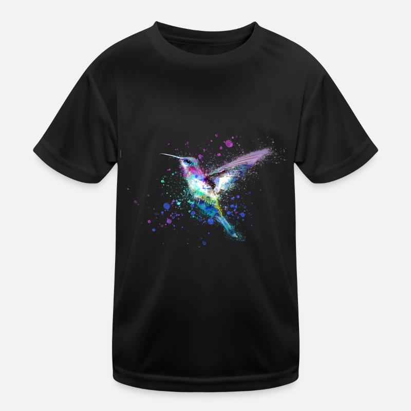 kolibri, graffiti ,malerei, aquarell,vogel,bunt Kinder Funktions-T-Shirt