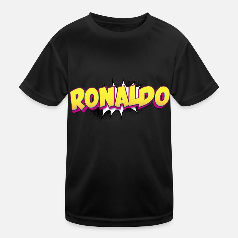 Ronald Benutzerdefinierter Name Comic-Buch-Stil Pop-Art, - Kinder Funktions-T-Shirt - Schwarz