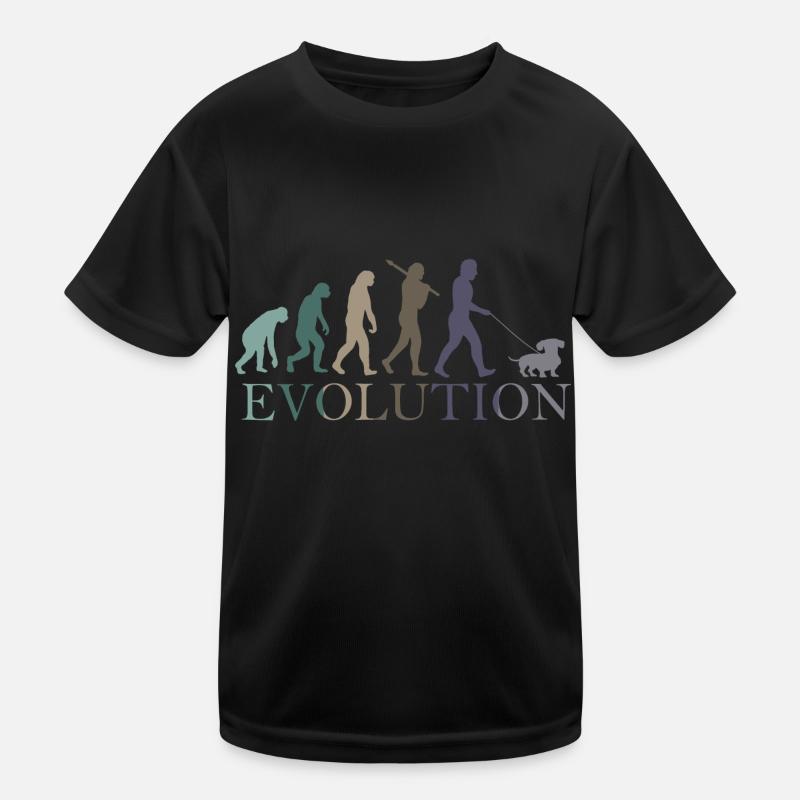 EVOLUTION DES RETRO-DACKELS Kinder Funktions-T-Shirt
