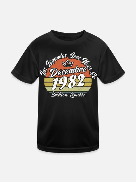 Légende Sont Nées En Décembre 1982, Cadeau annive. - T-shirt sport Enfant - noir - Devant