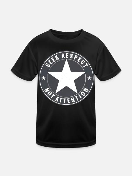 Respect instead of attention - Kids Functional T-Shirt - black - Front