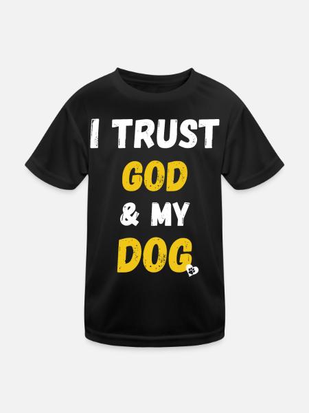 Dog Paw Dog Love Heart Trust Dog Owner - Kids Functional T-Shirt - black - Front