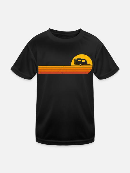 Caravan Sunrise Camping Caravan - Kids Functional T-Shirt - black - Front