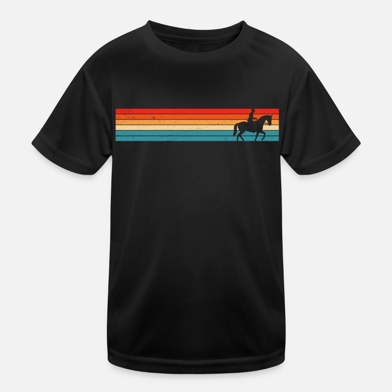 Retro Reiten Pferd Reiter Kinder Funktions-T-Shirt