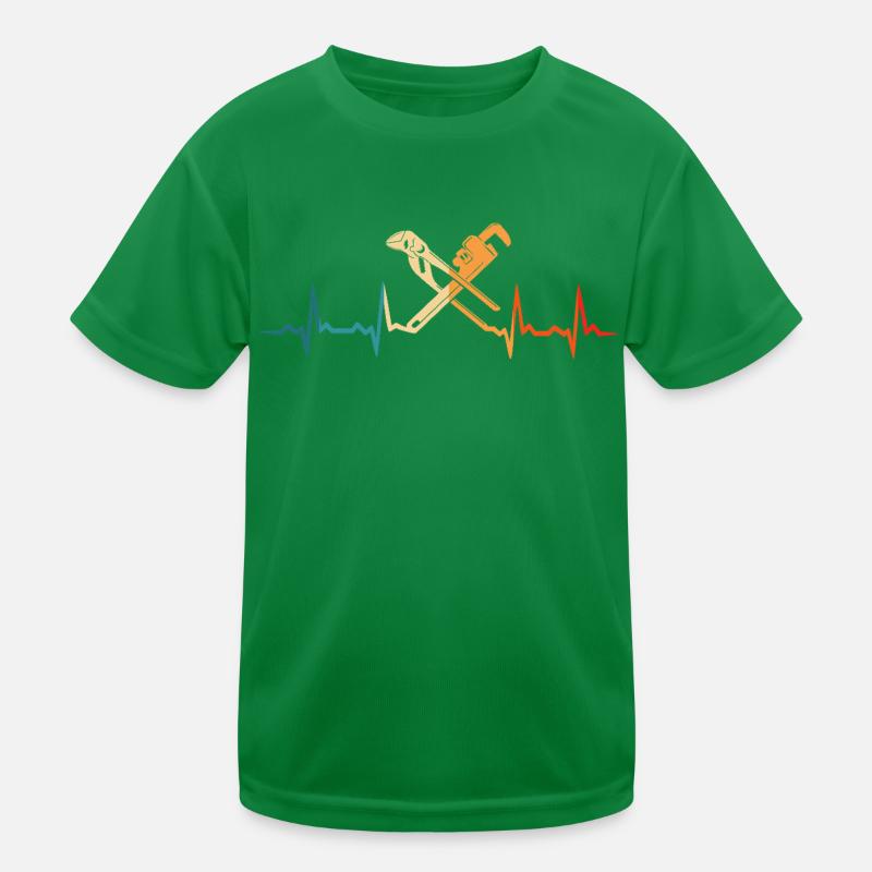 Plumber heartbeat plumber Kids Functional T-Shirt