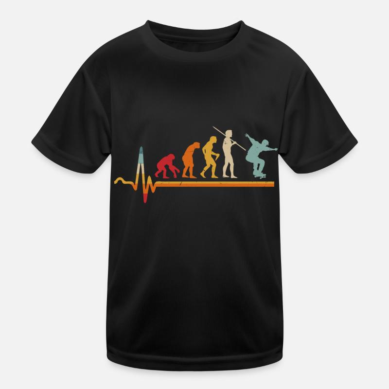 Skater Evolution Skateboarder de battement de coeur vintage T-shirt sport Enfant