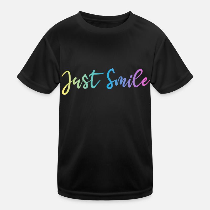 JUST SMILE GRADIENT TRIPLE - Kids Functional T-Shirt - black