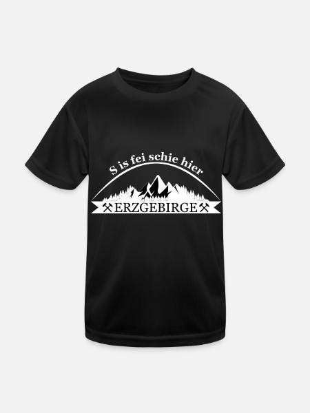 S is fei schie hier - Kinder Funktions-T-Shirt - Schwarz - Vorne