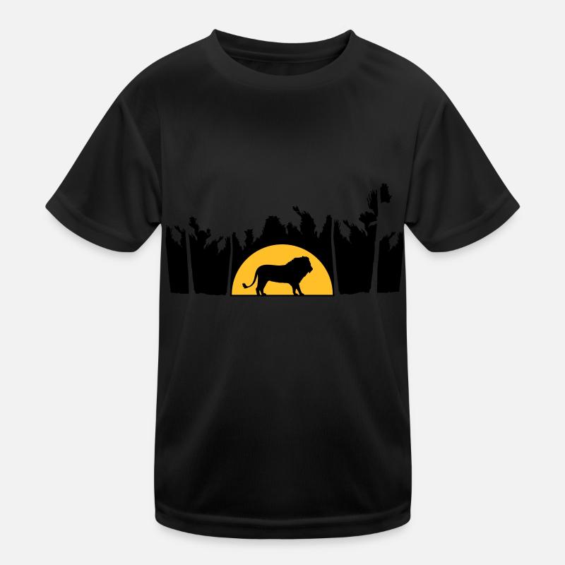 Dschungel Männlicher Löwe Kinder Funktions-T-Shirt