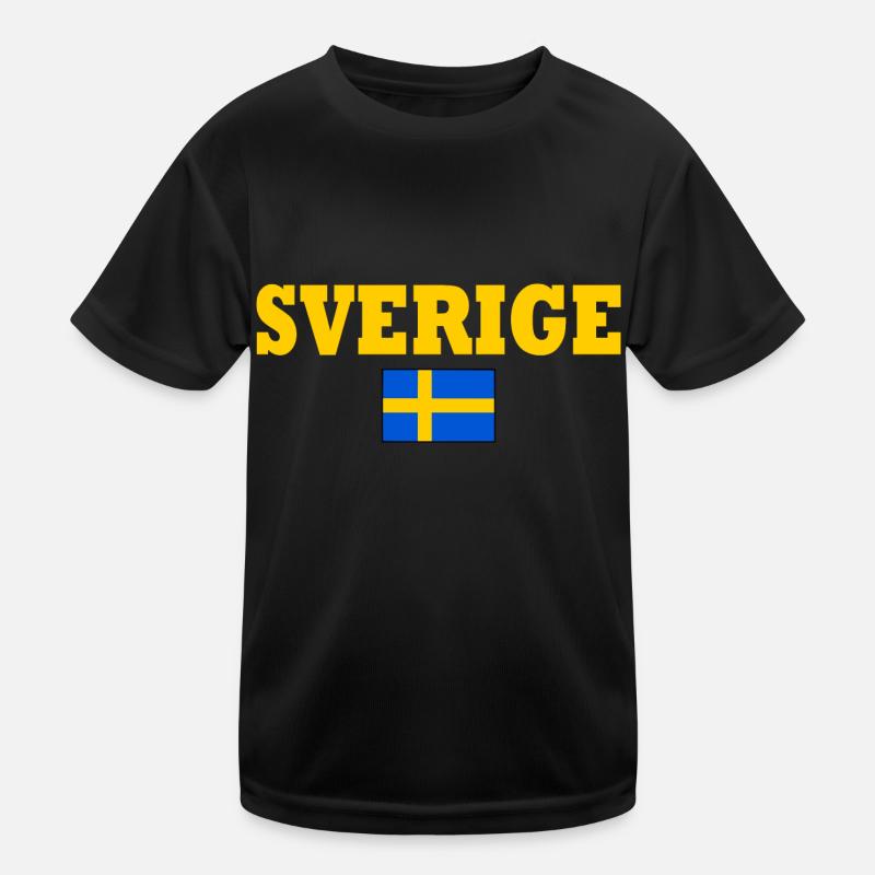 Sverige Kinder Funktions-T-Shirt