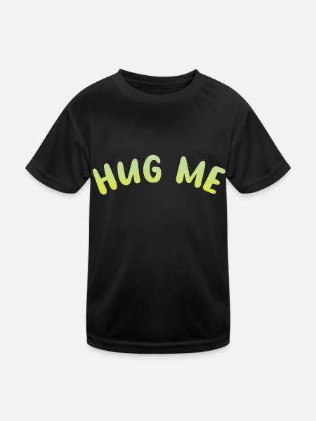 hug me - Kinder Funktions-T-Shirt - Schwarz - Vorne
