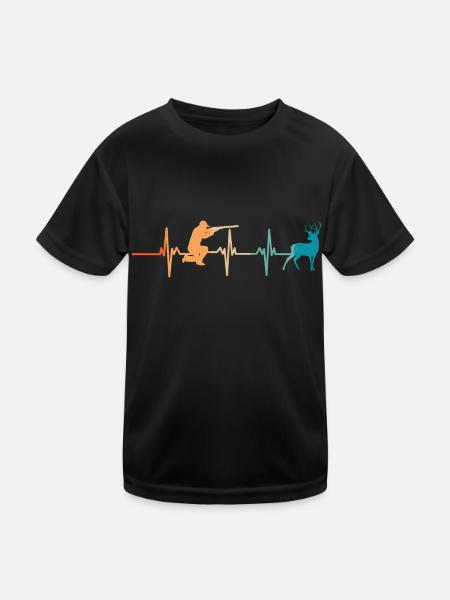 Hunter's heartbeat - Kids Functional T-Shirt - black - Front