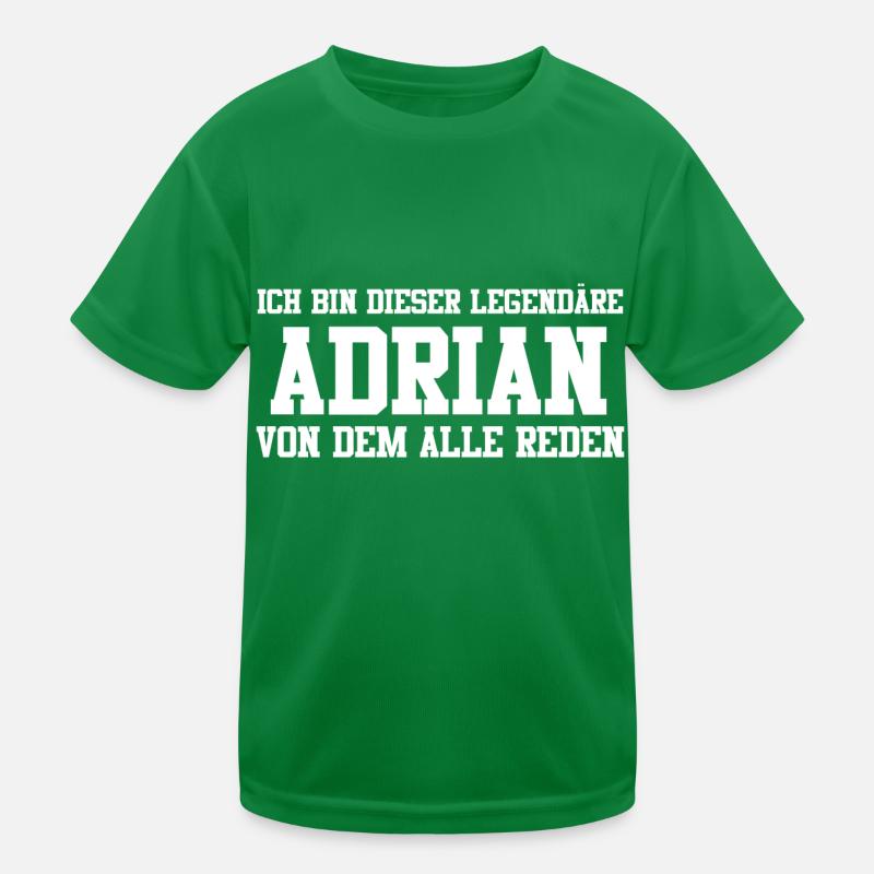 Adrian Name Design Kinder Funktions-T-Shirt