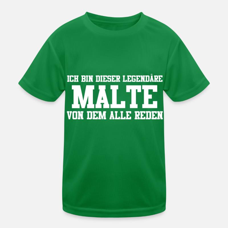 Malte Name Design Kinder Funktions-T-Shirt