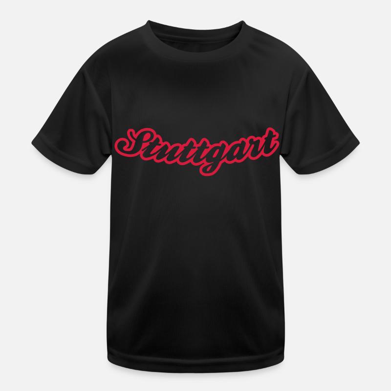stuttgart - Kinder Funktions-T-Shirt - Schwarz