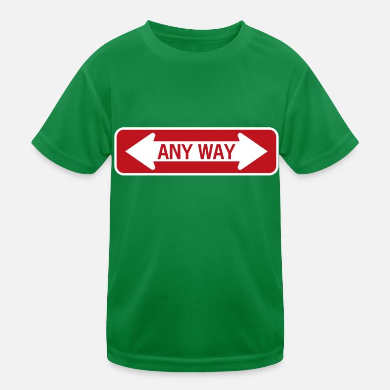 Road sign any way red Kids Functional T-Shirt