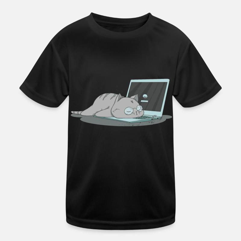 Sleeping cat home office Kids Functional T-Shirt