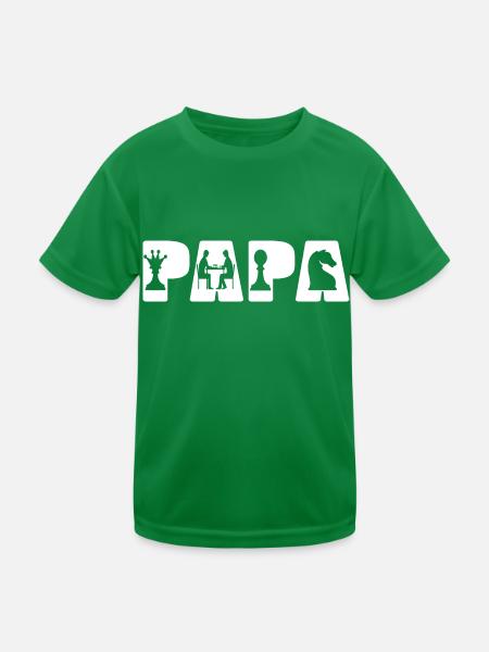 Papa Schachspiel Gambit - Kinder Funktions-T-Shirt - Kelly Green - Vorne