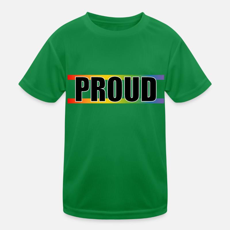 Rainbow LGBT Proud white outline Kids Functional T-Shirt