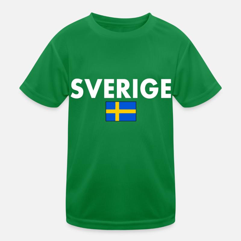 Sverige Kinder Funktions-T-Shirt