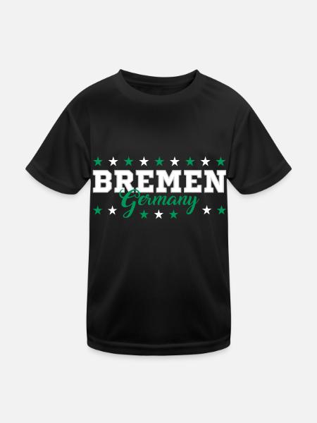 Bremen - Kinder Funktions-T-Shirt - Schwarz - Vorne