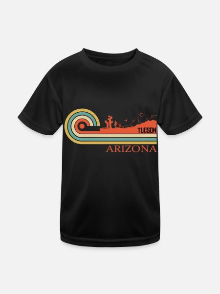 Tucson Arizona AZ City Vintage - Kinder Funktions-T-Shirt - Schwarz - Vorne