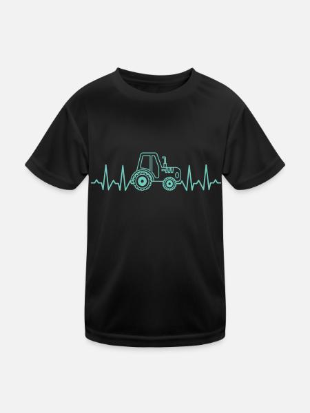 Humor Traktor Geschenk Mann Frau Bauer - Kinder Funktions-T-Shirt - Schwarz - Vorne