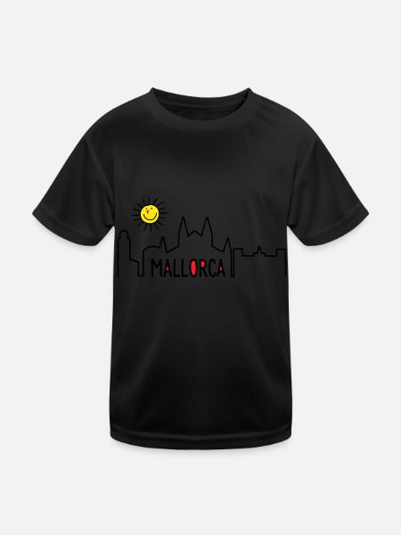 Mallorca in summer - Kids Functional T-Shirt - black - Front