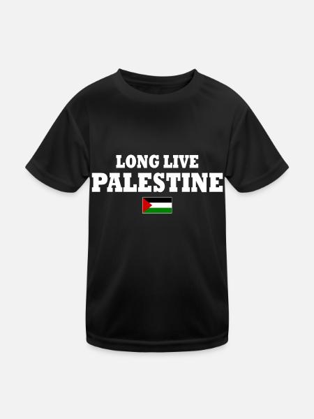 Long live palestine - T-shirt sport Enfant - noir - Devant