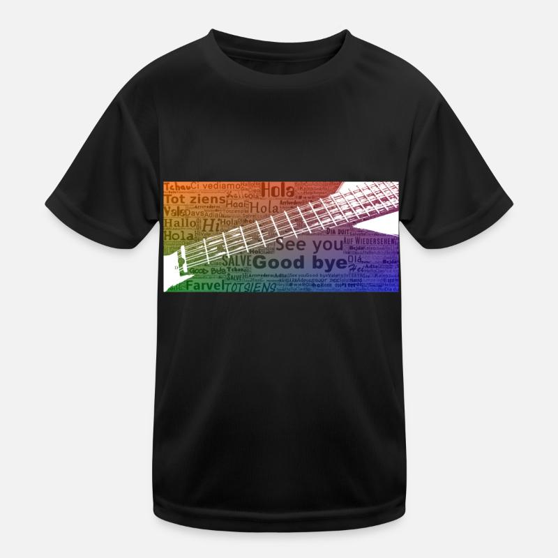 Griffbrett mit Texten Kinder Funktions-T-Shirt
